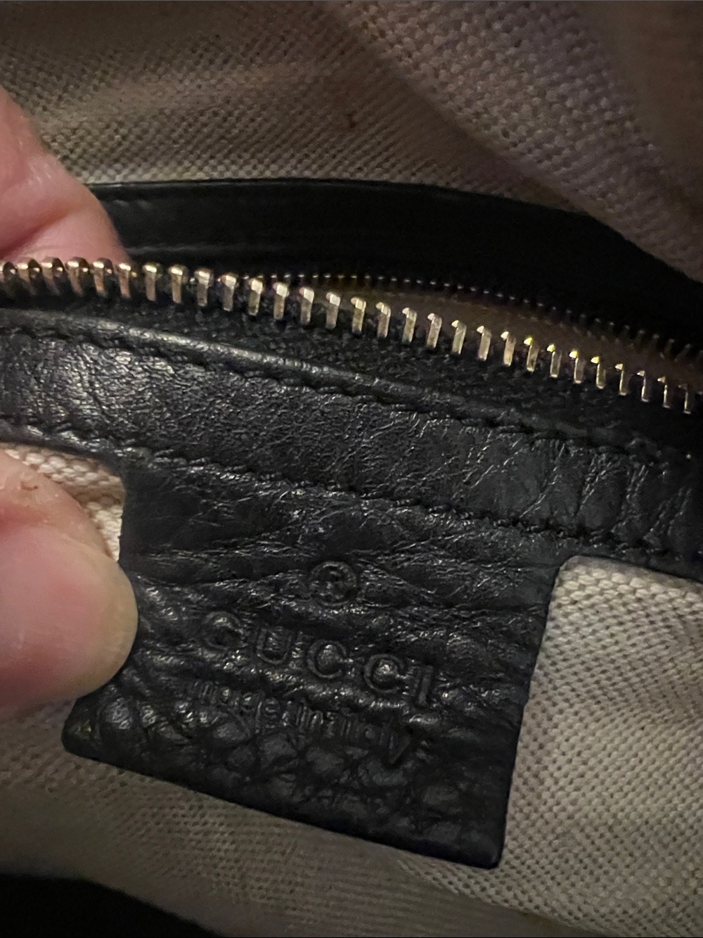 Gucci Black Leather Bowling Bag with Red & Green Web - Picture 3 of 7